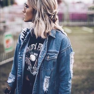 Destroyed denim jacket